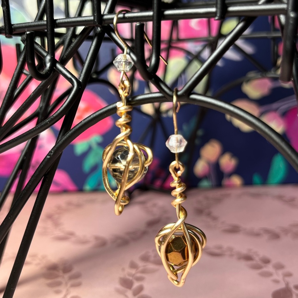 Two Tone Drop Earrings